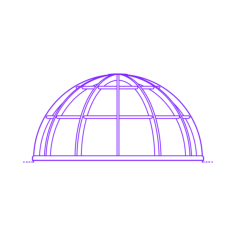 Buildings Skylights Dome Segmented Line Art Illustration Svg, Free Vectors File